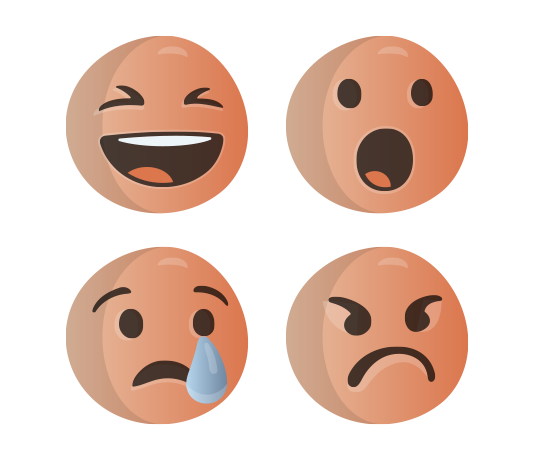 Different emotion emoticons